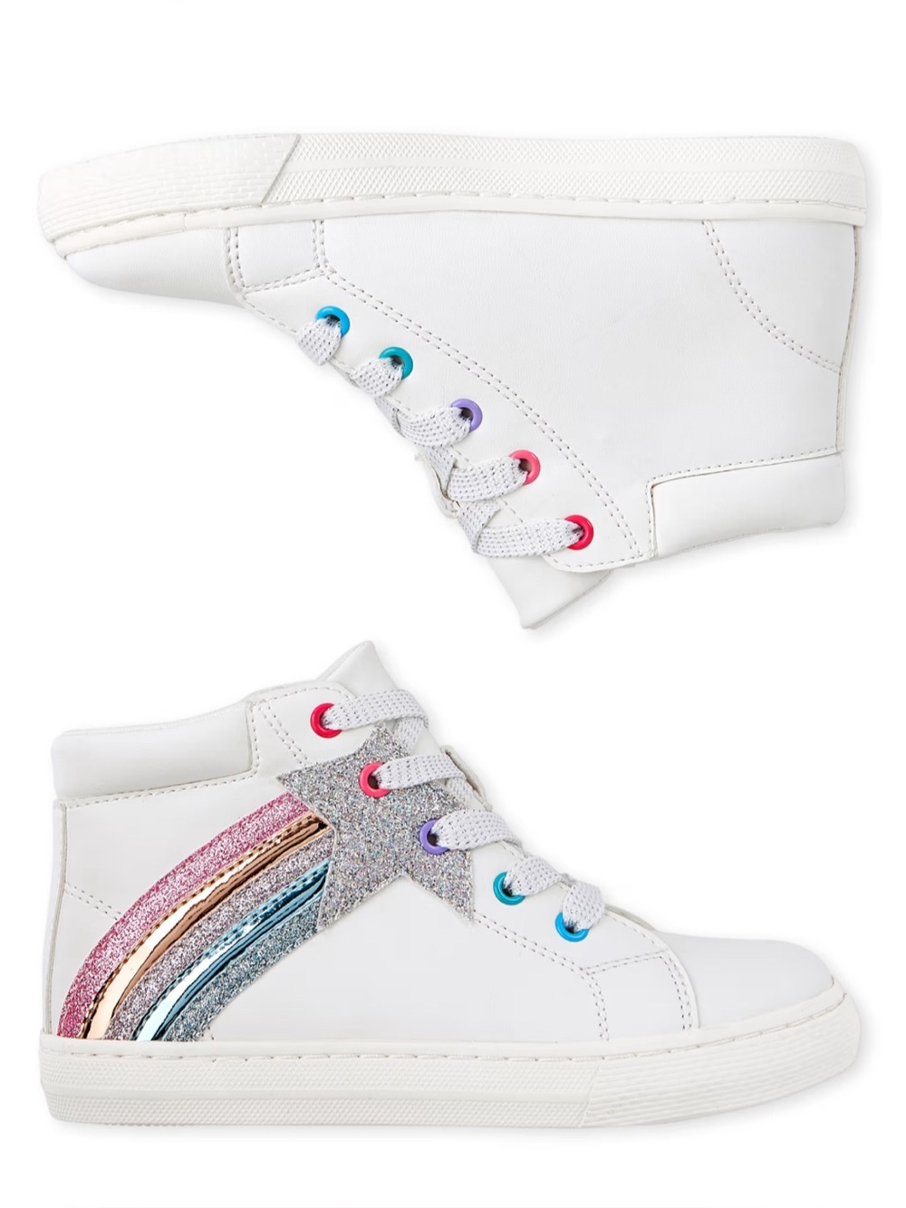 The Children’s Place Girls Shooting Star Sneakers Size 4 White